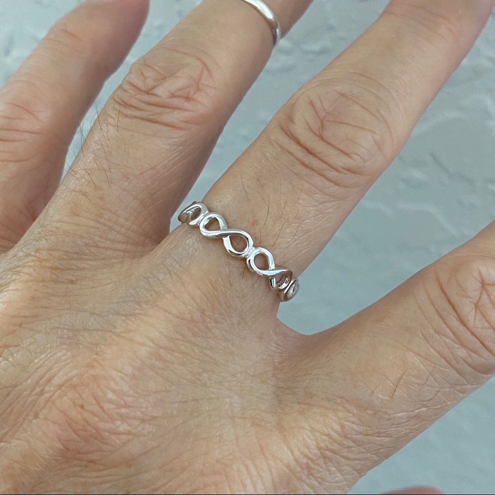 Sterling Silver Eternity Infinity Ring, Wedding Bands, Love Ring, Silver Rings - Picture 4 of 8